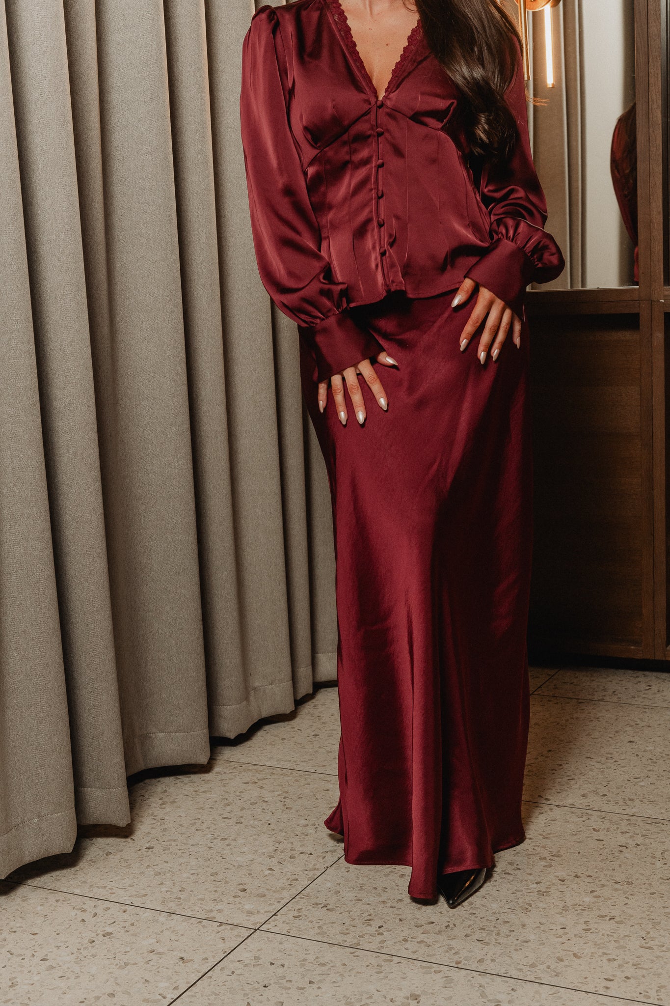 VMLIVIA Long Skirt - Tawny Port